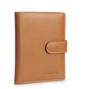 LANCEL Paris Bifold Wallet Small Leather Goods Tan Leather + Pen Holder
